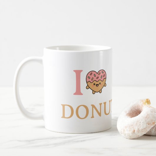 schöne Schokolade Liebe Donuts. Kaffeetasse (Mit Donut)