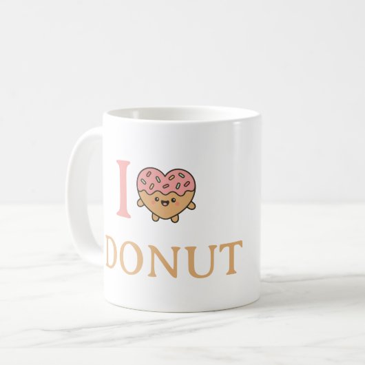 schöne Schokolade Liebe Donuts. Kaffeetasse (Vorderseite Links)