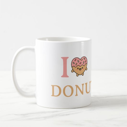 schöne Schokolade Liebe Donuts. Kaffeetasse (Links)