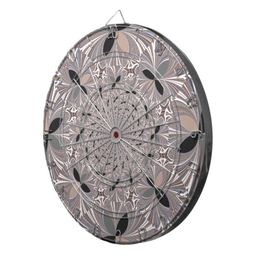Schöne schöne Asche Grau Kaleidoskop nahtlos Dartscheibe (Vorderseite rechts)