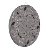 Schöne schöne Asche Grau Kaleidoskop nahtlos Dartscheibe (Vorderseite Links)