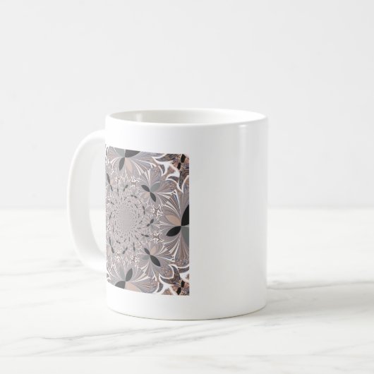 Schöne schöne Asche Grau Kaleidoskop nahtlos Kaffeetasse (Vorderseite Links)