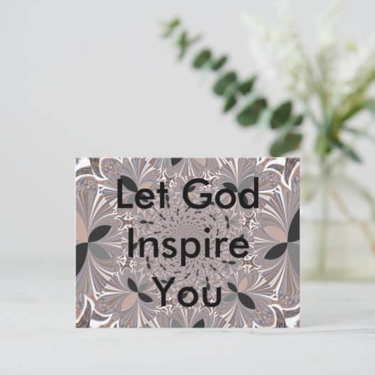 Schöne schöne Asche Grau Kaleidoskop nahtlos Postkarte (Stehend Vorderseite)