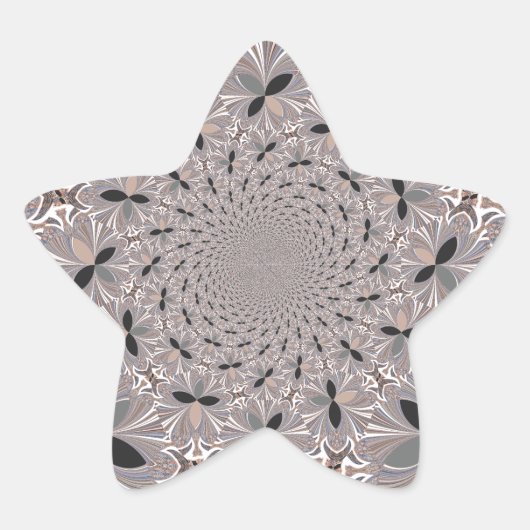 Schöne schöne Asche Grau Kaleidoskop nahtlos Stern-Aufkleber (Vorderseite)