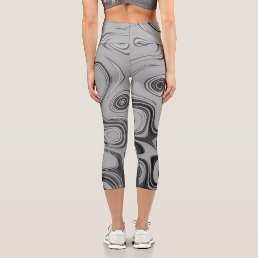 Schöne, schöne ash graue Textur Farbkunst drucken Capri Leggings (Rückseite)