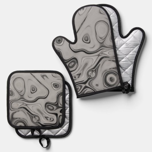 Schöne, schöne ash graue Textur Farbkunst drucken Ofenhandschuh & Topflappen-Set (Vorderseite/Rückseite)