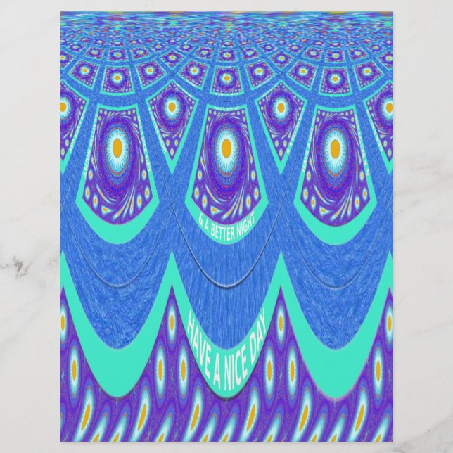 Schöne, schöne Cyan Blue Batik Print Vektor Kunst (Vorderseite)