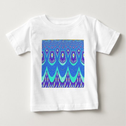 Schöne, schöne Cyan Blue Batik Print Vektor Kunst Baby T-shirt (Vorderseite)