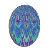 Schöne, schöne Cyan Blue Batik Print Vektor Kunst Dartscheibe (Vorderseite Links)