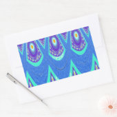 Schöne, schöne Cyan Blue Batik Print Vektor Kunst Rechteckiger Aufkleber (Umschlag)