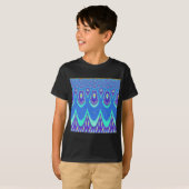 Schöne, schöne Cyan Blue Batik Print Vektor Kunst T-Shirt (Vorne ganz)