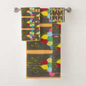 Schöne schöne farbenfrohe happy Birthday Balloons Badhandtuch Set (Insitu)