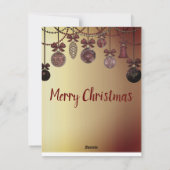 Schöne, schöne Funkelnd Weihnachtsbälle Holida Feiertagskarte (Rückseite)