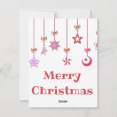 Schöne, schöne Funkelnd Weihnachtsrosa Balls Feiertagskarte (Rückseite)