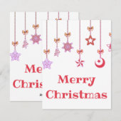 Schöne, schöne Funkelnd Weihnachtsrosa Balls Feiertagskarte (Vorne/Hinten)