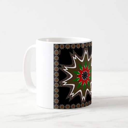 Schöne schöne Kenya Kulturmotif Geometrie Kaffeetasse (Vorderseite Links)