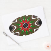 Schöne schöne Kenya Kulturmotif Geometrie Ovaler Aufkleber (Umschlag)