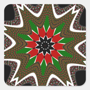 Schöne schöne Kenya Kulturmotif Geometrie Quadratischer Aufkleber
