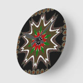 Schöne schöne Kenya Kulturmotif Geometrie Runde Wanduhr (Winkel)