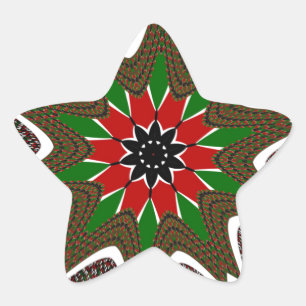 Schöne schöne Kenya Kulturmotif Geometrie Stern-Aufkleber