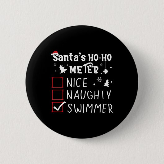 Schöne Schöne schwimmende Weihnachtsliste Schwimme Button (Vorderseite)