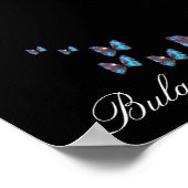 SCHÖNE SCHÖNHEIT MIT BLUE BUTTERFLUSS POSTER (Ecke)