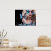 SCHÖNE SCHÖNHEIT MIT BLUE BUTTERFLUSS POSTER (Küche)