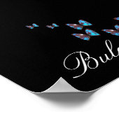 SCHÖNE SCHÖNHEIT MIT BLUE BUTTERFLUSS POSTER (Ecke)