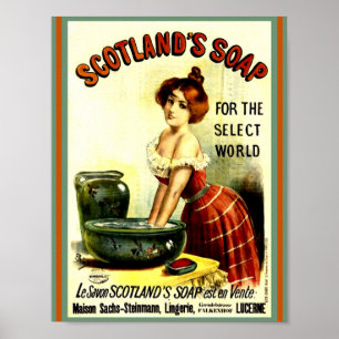Schöne Schottland-Seife Vintage Lady 1893 Kopie Poster