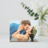 schöne Schrift | hochzeit danke Postkarte (Stehend Vorderseite)