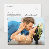 schöne Schrift | hochzeit danke Postkarte (Vorne/Hinten)
