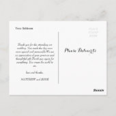 schöne Schrift | hochzeit danke Postkarte (Rückseite)