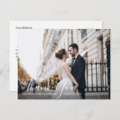 schöne Schrift | hochzeit danke Postkarte (Vorne/Hinten)