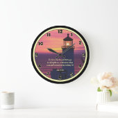 Schöne Schrift John 3:16 Custom Leuchtturm Große Wanduhr (Zuhause)