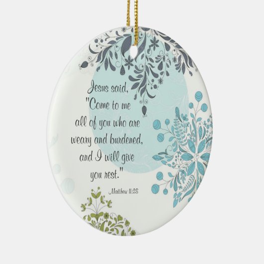 Schöne Schrift Matthew 11:28 Custom Ornament (Rechts)