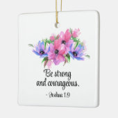 Schöne Schrift Starke mutige Blüte Keramikornament (Links)