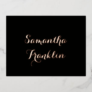 Schöne Schriftart Font Name Schwarz Platzkarten Folien Feiertagspostkarte