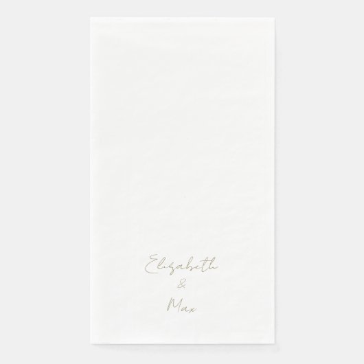 Schöne Schriftart Gold-Text-Hochzeit Serviette (Vorderseite)