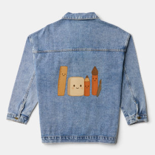 Schöne Schulwerkzeuge - Niedlich transparent Jeansjacke