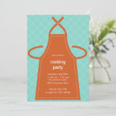 Schöne Schürze Sommer Party/Kochen Party Einladung (Stehend Vorderseite)