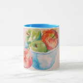 Schöne Schüssel mit Roten Äpfeln Wasserfarbe Tasse (Zentrum)