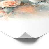 Schöne Schwan- und Rosenmalerei Poster (Ecke)