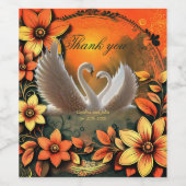 Schöne Schwäne in der Liebe. Weinetikett (Einzelnes Label)