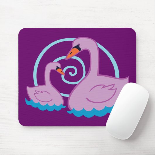 Schöne Schwäne Mousepad (Mit Mouse)