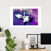 Schöne Schwäne Poster (Heimbüro)