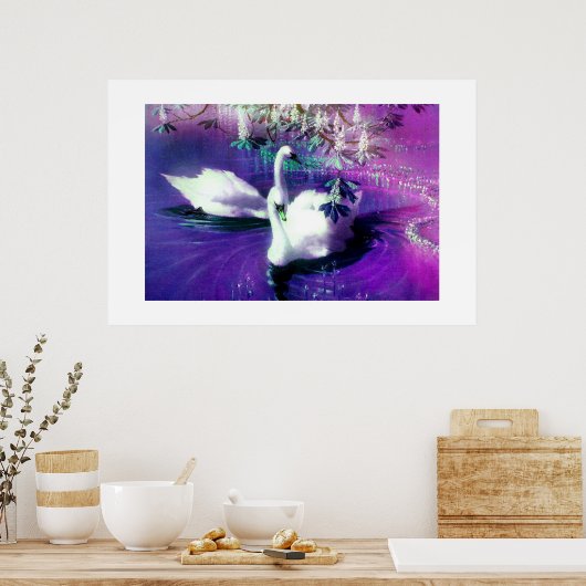 Schöne Schwäne Poster (Küche)