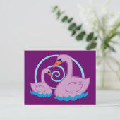 Schöne Schwäne Postkarte (Stehend Vorderseite)