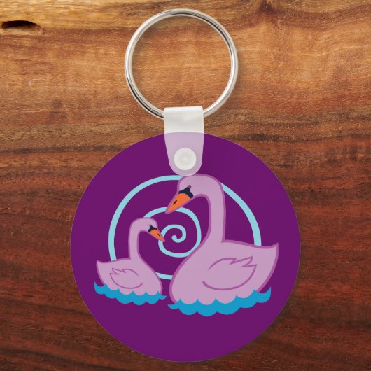 Schöne Schwäne Schlüsselanhänger (Vorderseite)