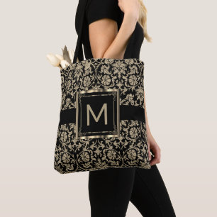 Schöne Schwarz-Gold-Damaskus Tasche