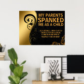 Schöne Schwarz/Gold-Design-Wirbel Poster (Heimbüro)